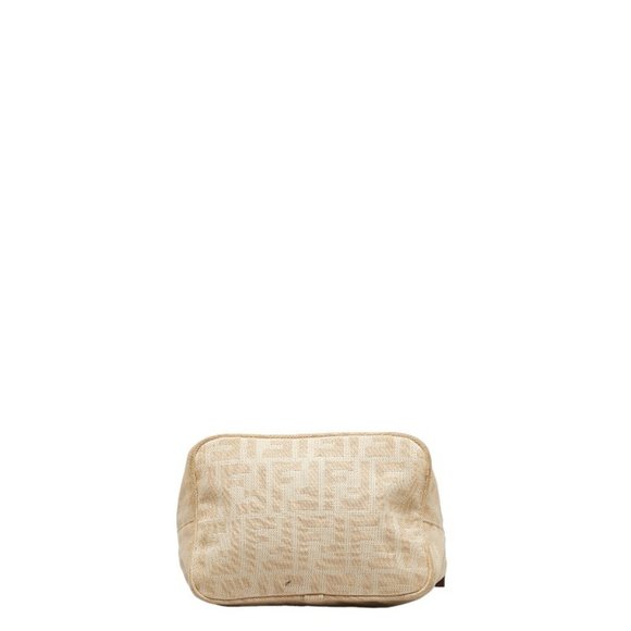 Fendi Zucca Handbag 26686 Beige Canvas Leather Ladies FENDI - Picture 4 of 12